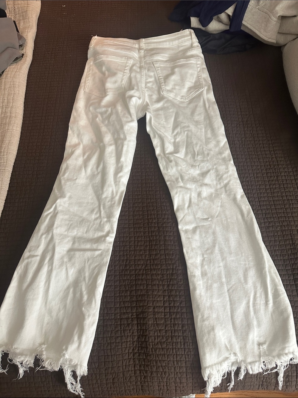 Vervet 25 White Frayed Hem kick Flare Jeans - Picture 3 of 5